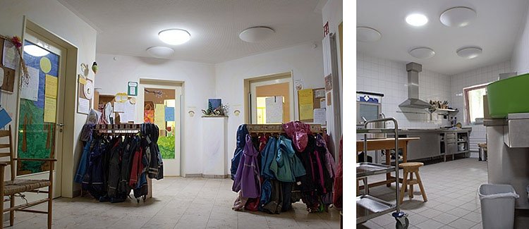 Solatube Tageslichtsystem in Flur und Küche
